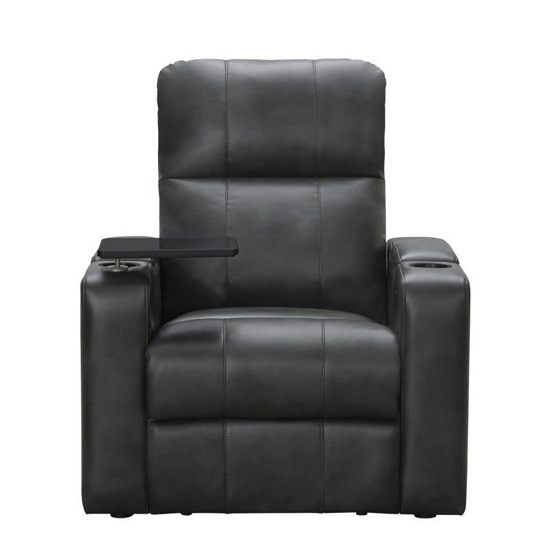 Ebern Designs Fairfax Vegan Leather Power Reclining Home Theater